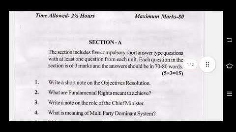 POLITICAL SCIENCE PAPER OF JAMMU UNIVERSITY GENERIC SUBJECT OF 5TH SEM AND MAIN SUBJECT OF 4TH SEM