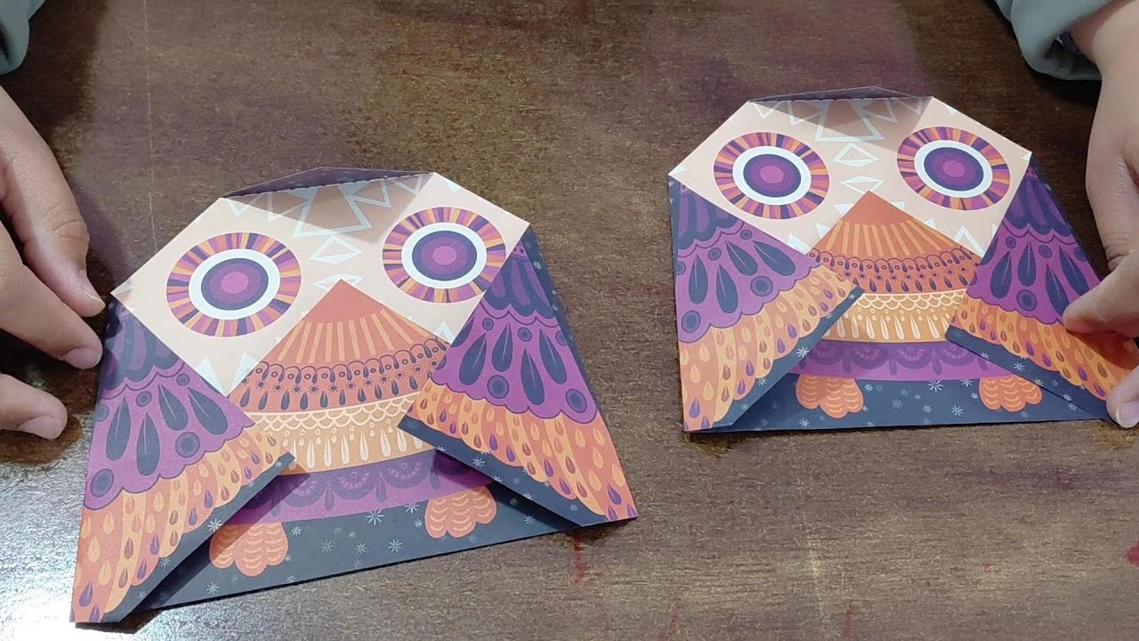 How to make a owl 🦉 from origami namaste 