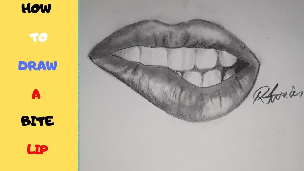 lips biting lip  Lips drawing Drawings Art tutorials