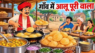 The Secret of a Full Meal of Aloo Puri for 1 Rupee | The Aloo Puri Seller in the Village | Hindi ...