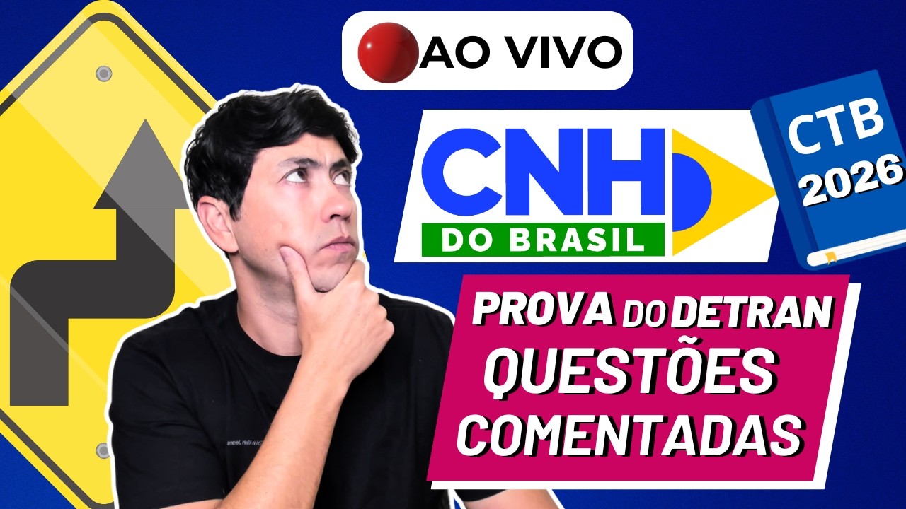 [🔴LIVE 15h] PROVA CNH DO BRASIL  - DETRAN 2026  - Tudo Sobre LEGISLAÇÃO DE TRÂNSITO  #7