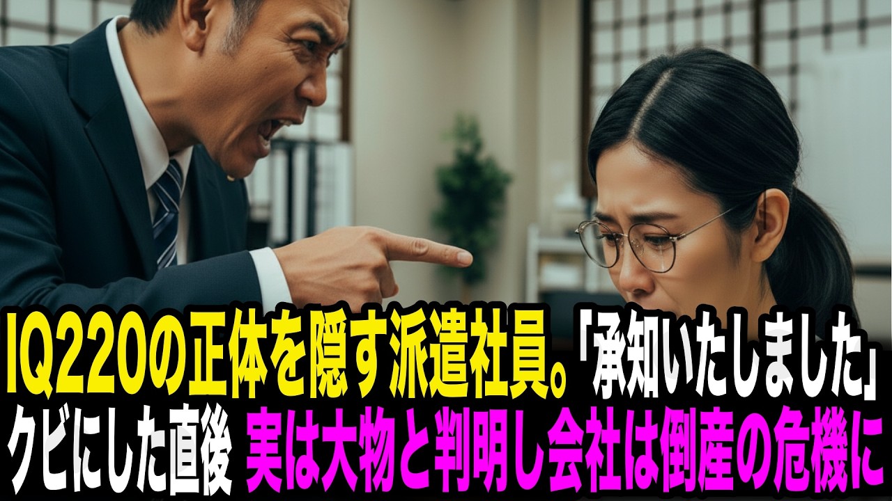 「承知いたしました」と去ったIQ220の派遣社員をバカにしたクビにした部長の末路、数日後会社が倒産の危機に・・・