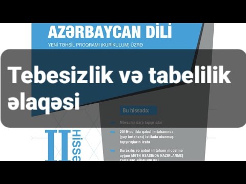 DİM test toplusu 2-ci hissə. Azərbaycan dili,tabelilik və tabesizlik əlaqəsi.