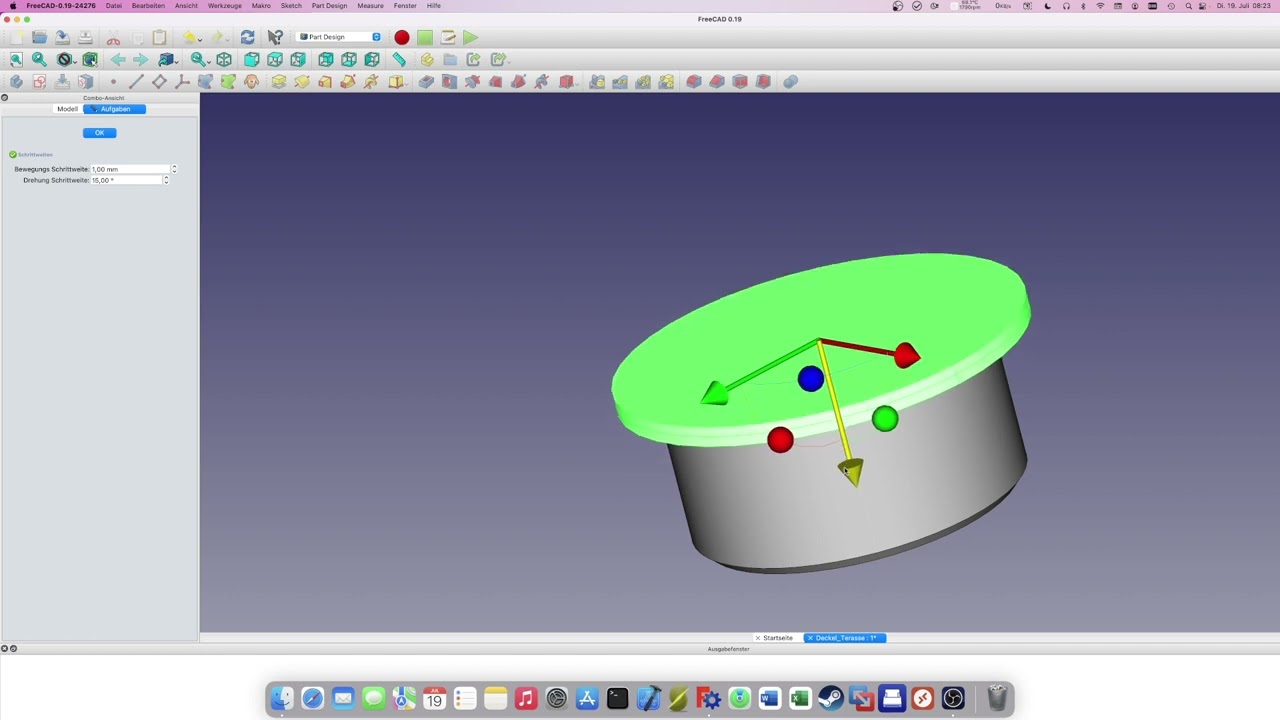 0101 Deckel für Terrassenadapter in FreeCAD und slic3r für den 3D-Drucker erstellt