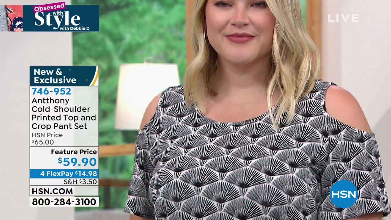 Antthony ColdShoulder Printed Top and Crop Pant Set