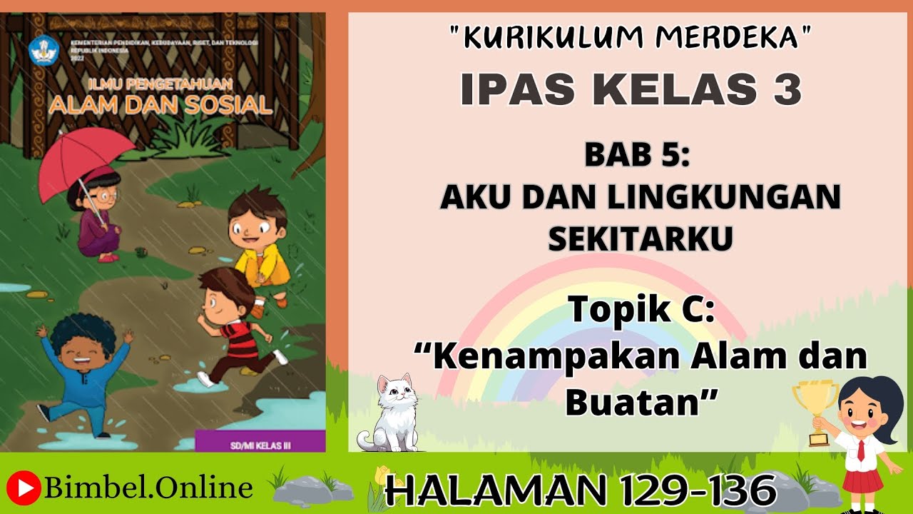 IPAS Kelas 3 Bab 5 Topik C : Kenampakan Alam dan Buatan  - Halaman 129-136 Kurikulum Merdeka