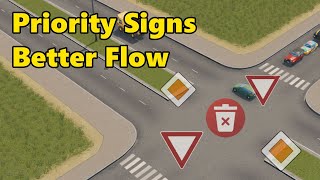 More Efficient Intersections with Priority Signs in Cities: Skylines