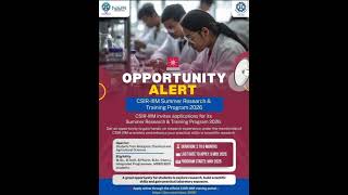 CSIR - IIIM summer research and training program 2026#indianjobs #india2026 #tamilnadujobs