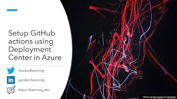 Setup GitHub actions using Deployment Center in Azure