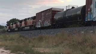 BNSF 6954 H train manifest/intermodal FLYING down the line