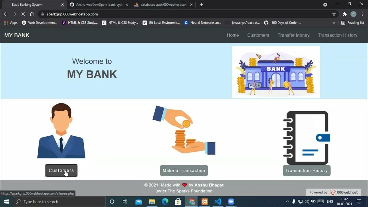 BASIC BANKING SYSTEM USING HTML CSS JAVASCRIPT PHP - YouTube
