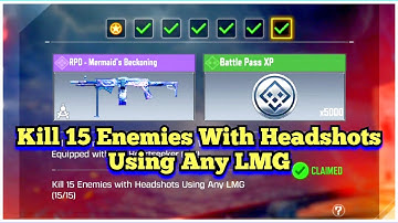 Call Of Duty Mobile Kill 15 Enemies With Headshots Using Any LMG Task Complete