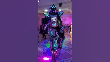 Led robot dancing at party#robot #ledlights #party #dance