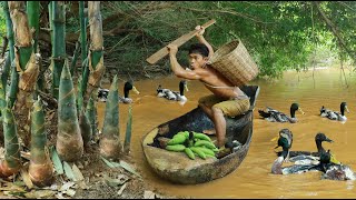 survival in the rainforest find  BAMBOO SHOOTS BANANAS WITH DUCK