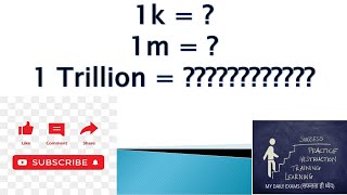 Million billion trillion II million kitna hota hai II billion kitna hota hai II 1 trillion me zero