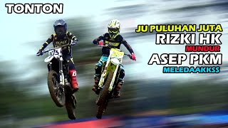 Power ASEP PKM 27 auto MELEDAKK saat RIZKY HK acungkan tangan Halal Bihalal Open Grasstrack Cimerak