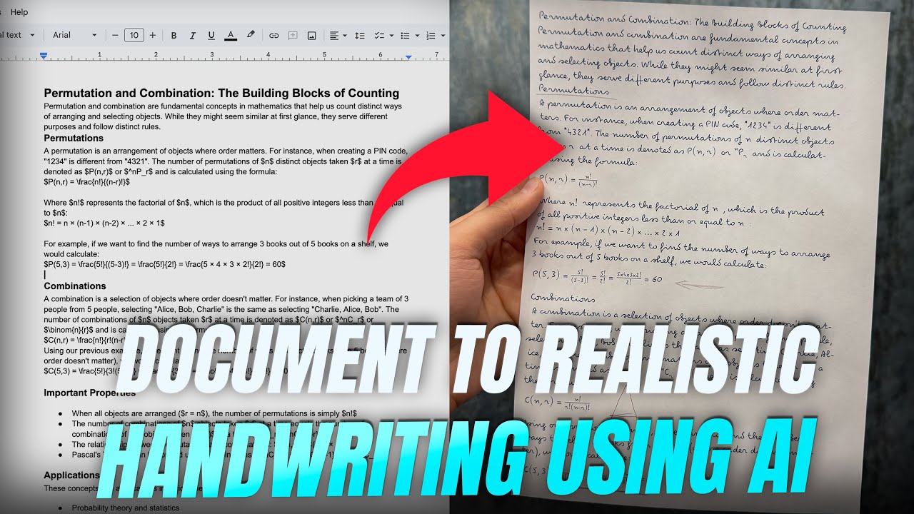 Convert Text & Math Equations into Real Handwriting using AI - YouTube