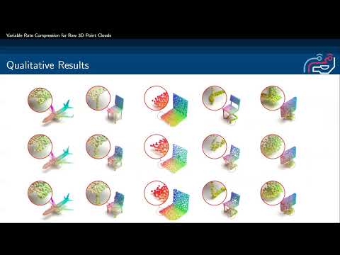 Variable Rate Compression for Raw 3D Point Clouds