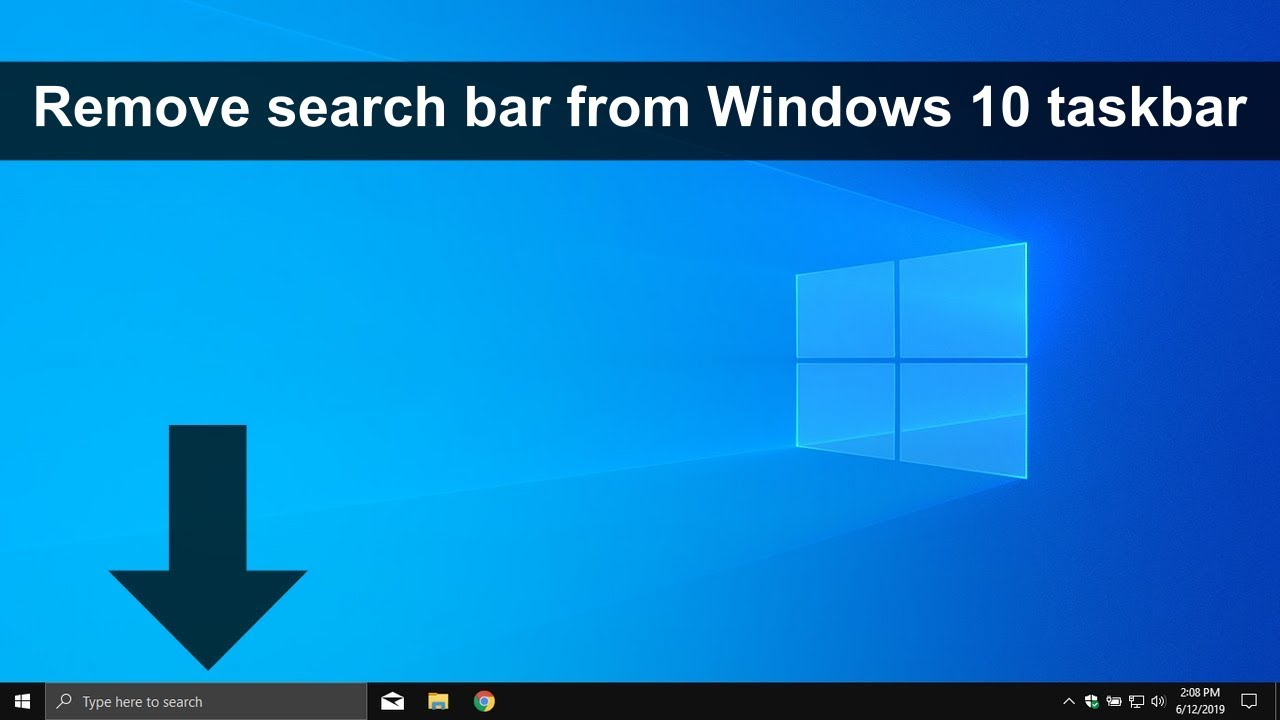 How To Remove The Search Bar From The Taskbar In Windows 10 YouTube