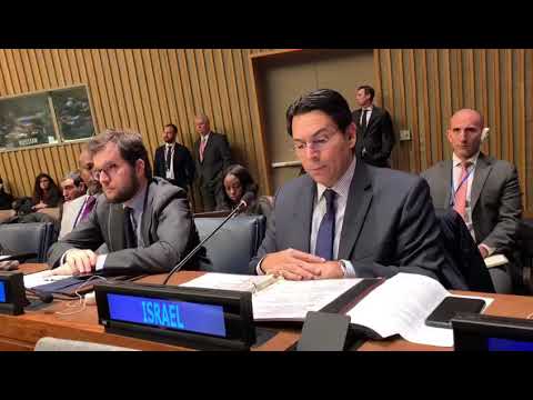 newspaper mockup Israeli ambassador to the U.N. relates to decision on Golan Heights