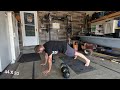 Super set: cossack squats, presses, core work