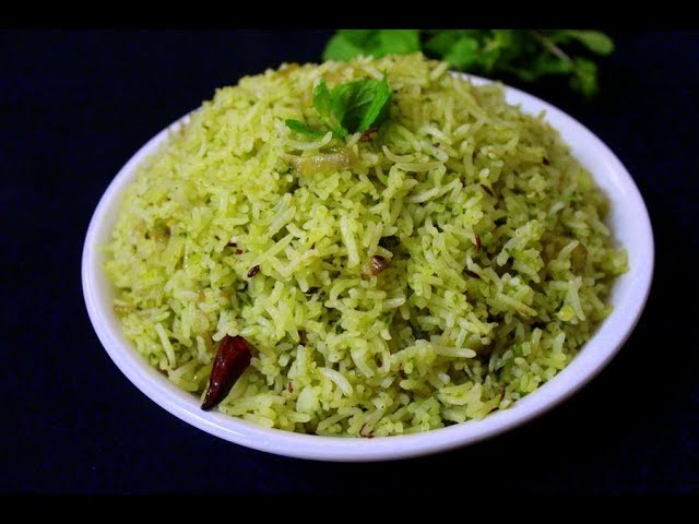 simple and easy pudina rice/variety rice recipe ( lunch ideas for kids ) | Yummy Indian Kitchen