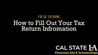 FAFSA Manual Entering Tax Return Information Net Worth