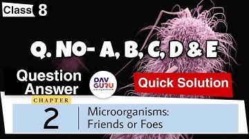 Chapter 2 | Microorganisms: Friends and Foes | Class 8 DAV Science | Question Answer 🔥🔥🔥