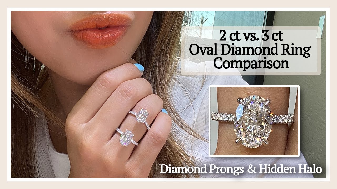 Oval Diamond Size Comparison On Hand | 2Ct Vs 3Ct - Youtube