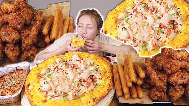 노모어 피자 & 교촌 한가득! 화이트 시푸드 피자🍕허니 콤보🍗 츄러스 5개 250623/Mukbang, eating show