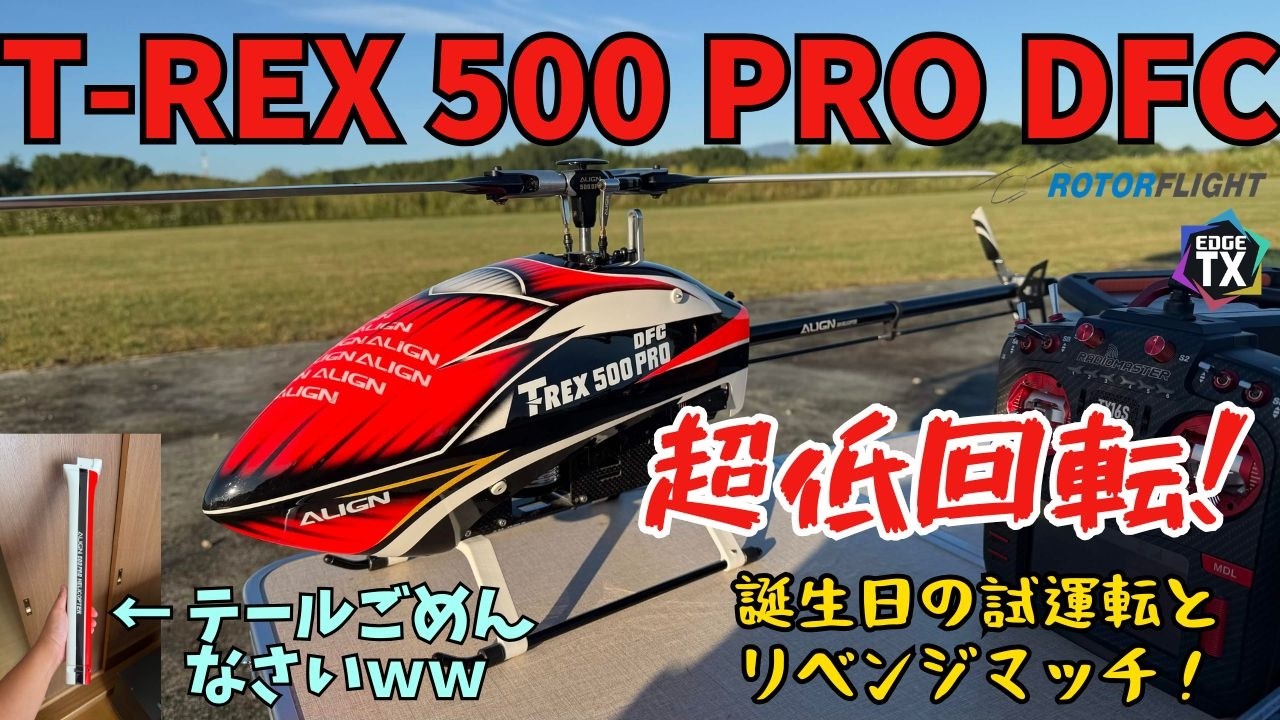 RC Helicopter] T-REX 500 PRO DFC Ultra-Low RPM Flight! [Birthday