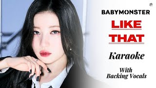 Babymonster  like That karaoke  With Backing Vocals 