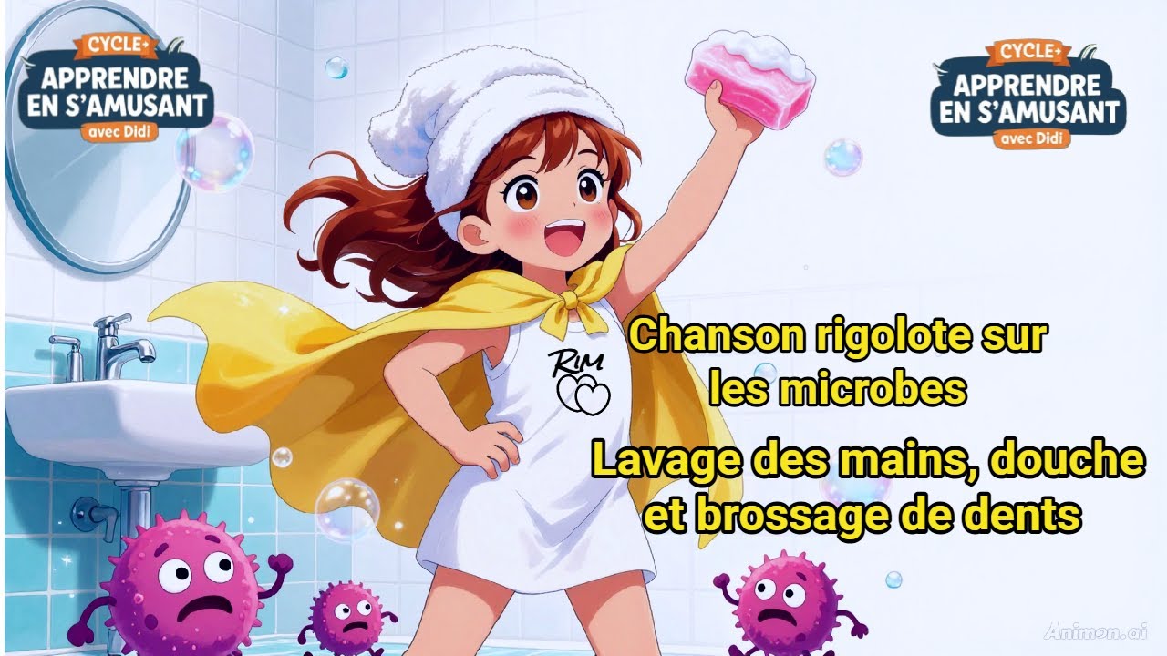 Les Microbes 🦠 | Apprends à te laver les mains avec une chanson magique