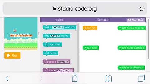 How to make a flappy bird on code.org