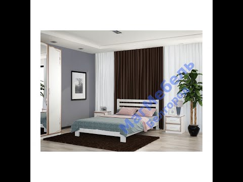 Кровать-массив дерева Вероника 1.6 м (Белый) Браво Мебель