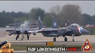 LIVE US AIR FORCE F-15 \& F-35 FIGHTER JET ACTION • 48TH FIGHTER WING USAF RAF LAKENHEATH 09.02.24