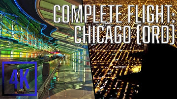COMPLETE Takeoff & Landing Dark Flight Ambience beginning at ORD T3 airport | Attendant | Call Dings