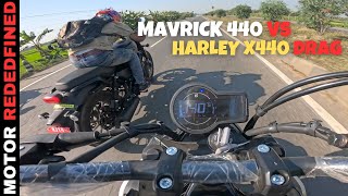 Harley Davidson X440 Vs Hero Mavrick 440 Drag Race | Kaun Hai Winner???