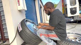 Installing Brand New 26" DUB Bellagio Floaters on a Clients Chevy Camaro