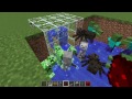 Survival in Minecraft How to Build Mob Farm, Creepers Farm, TNT Farm and Gunpowder Farm
