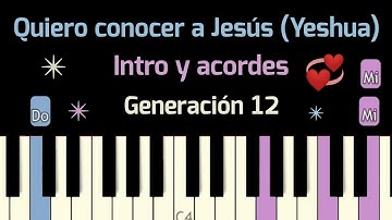 Quiero conocer a Jesus (Yeshua) Piano tutorial fácil, Intro y Acordes Nuestro Dios, Generación 12