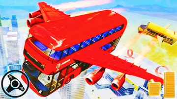 Flying Bus Driving Simulator Gameplay 🚎  Bus Driving School : Bus Driving Gameplay