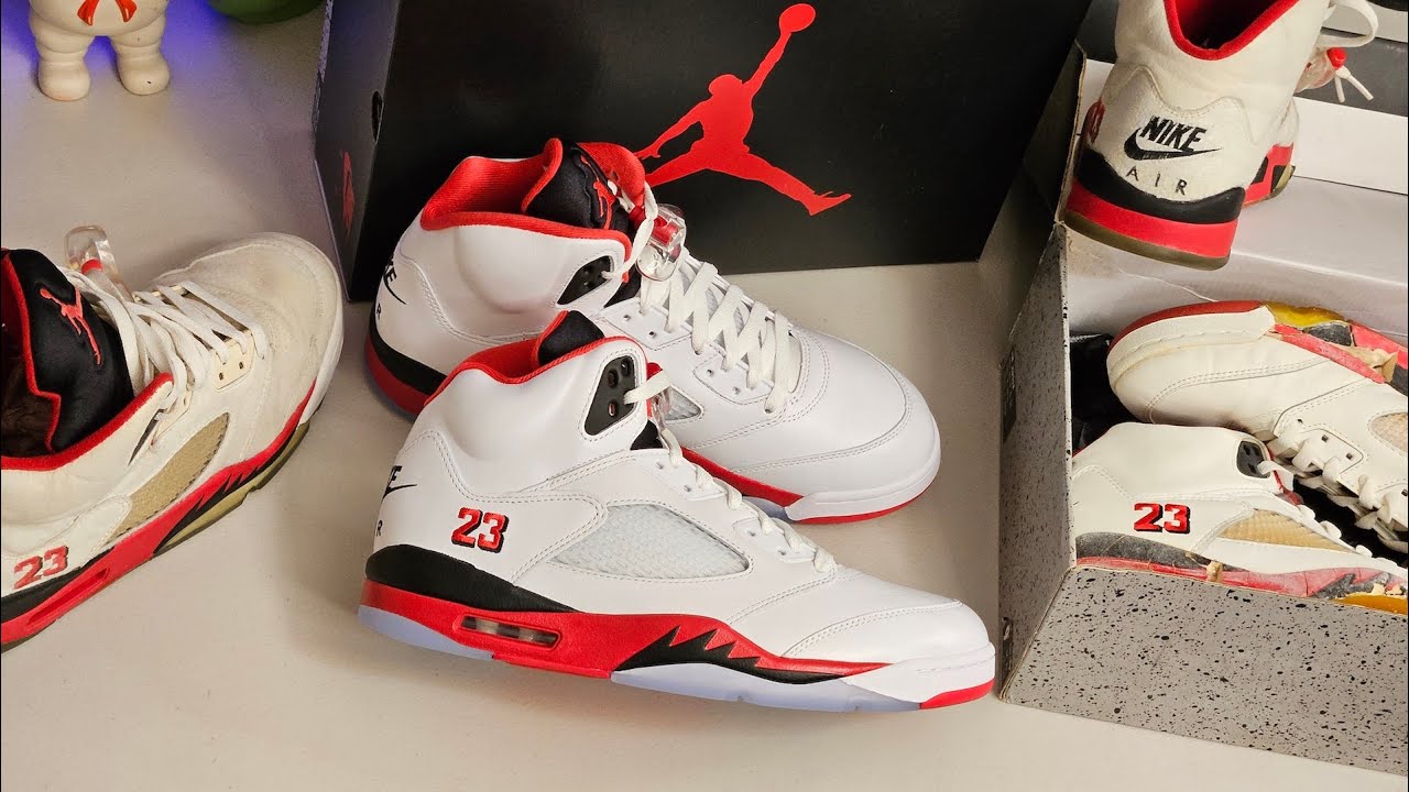 2025 Air Jordan 5 fire red VS 1990 OG's - YouTube