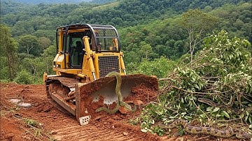 Wow...!The Easiest Work Bulldozer CAT D6R XL Pushes Clearing The Bushes Makes New Plantation