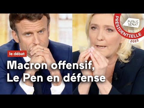 Débat présidentiel : Macron offensif, Le Pen en défense