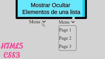 Cómo mostrar y ocultar elementos de un Menu | HTML y CSS |
