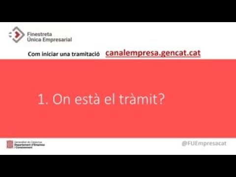 1  Com iniciar una tramitació: on està el tràmit?