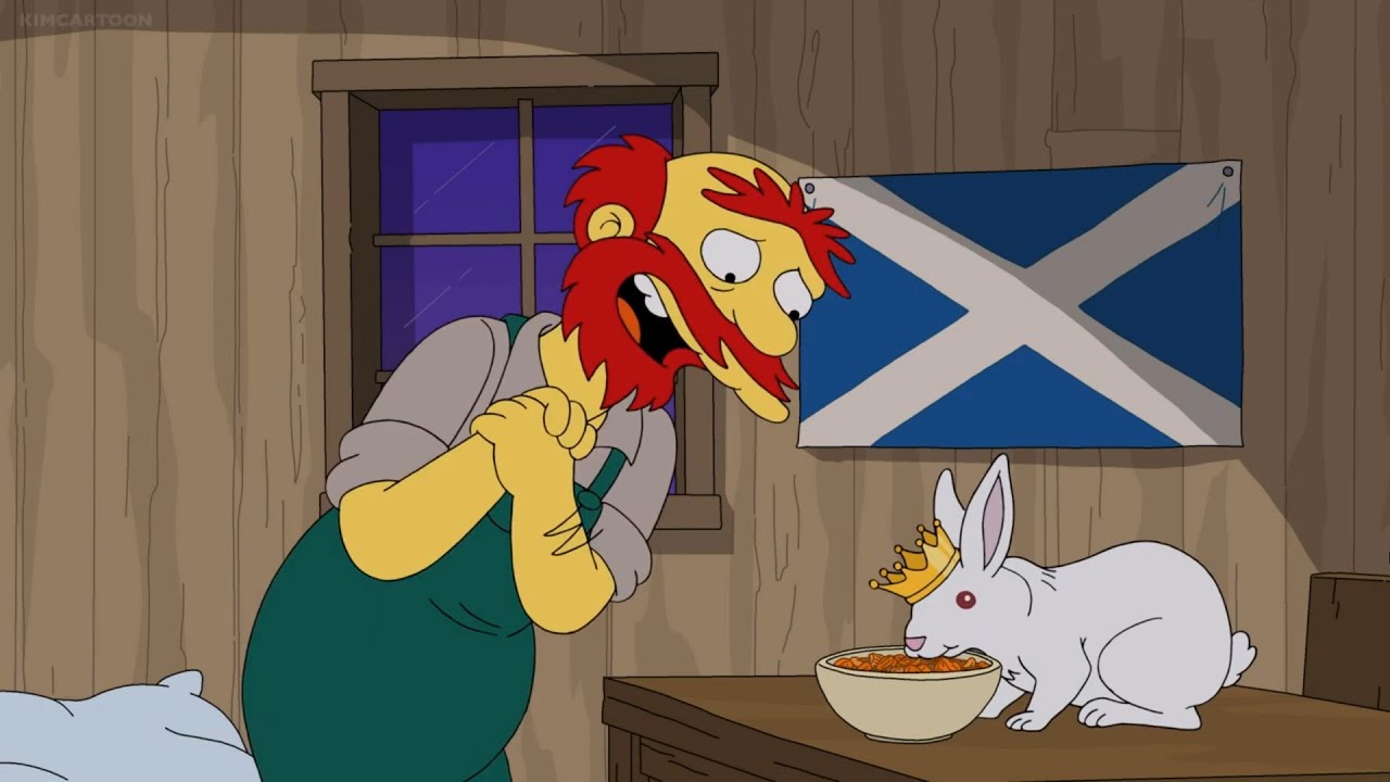 Simpsons - Groundskeeper Willie Loves His Pet Bunny - YouTube