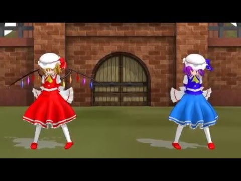 【東方MMD】C_mell式フラン･改と未花でBadApple!!【MMD】