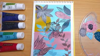 Easy BOHO painting | Abstract art | arcrylic painting boho easy | minimalist boho.